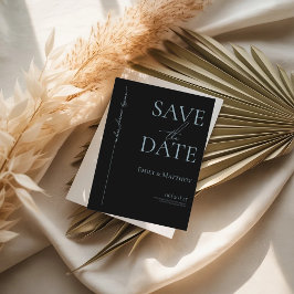 永遠の始まりを知らせるブルーの結婚式Save The Date 案内ポストカード
