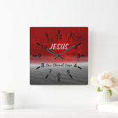 永遠の希望イエス スクエア壁時計 (ホーム)