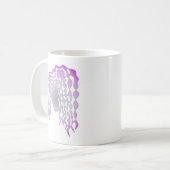 永遠の平和の女性 紫灰色の線画マグカップ コーヒーマグカップ (正面左)