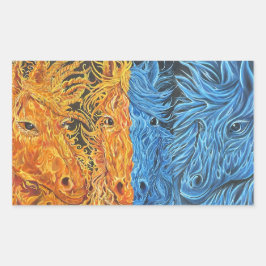 永遠の平衡 – ウマ – ツイン炎 長方形シール