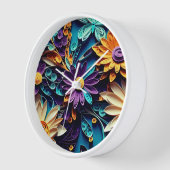 永遠の庭：クエレガントイル紙フローラ 壁時計 (傾斜)