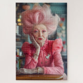 永遠の恵みのキスをピンクで表現 ジグソーパズル (縦)