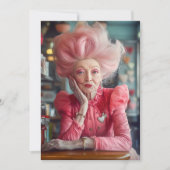 永遠の恵みのキスをピンクで表現 招待状 (正面)