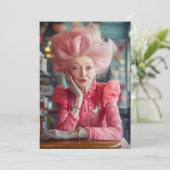 永遠の恵みのキスをピンクで表現 招待状 (スタンド正面)