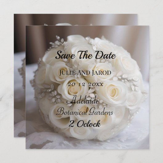 "永遠の恵み：白のバラの結婚宝庫" カード (正面/裏面)