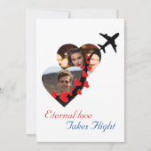 永遠の愛のカップル、写真、ロマンチック結婚、 招待状 (正面)