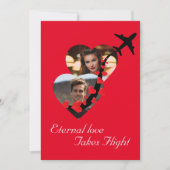 永遠の愛のカップル、写真、ロマンチック結婚、 招待状 (正面)