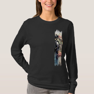 永遠の愛のスケルトンのブラシストローク絵を描 Tシャツ