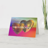 永遠の愛のハートカラフルファインアートバレンタイン シーズンカード (正面)