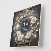 永遠の愛の紙の花輪 スクエア壁時計 (傾斜)