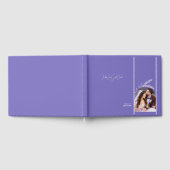 永遠の愛の紫色の花と写真 ゲストブック (全面)