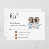永遠の愛の結婚式RSVPカードホワイトフラワー インビテーションポストカード (正面/裏面)