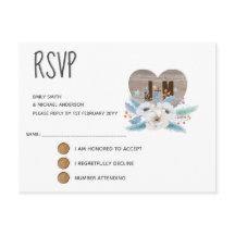 永遠の愛の結婚式RSVPカードホワイトフラワー