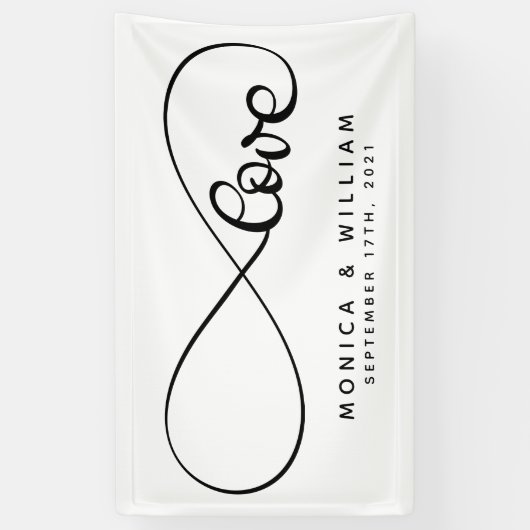 永遠の愛の象徴 |名前と日付の追加 横断幕 (縦)