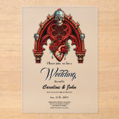 永遠の愛の陰のバラ。 アクリル招待状 (正面)