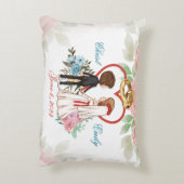 永遠の愛は日付結婚を保存パーソナライズされた アクセントクッション (裏面(縦))