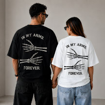 永遠の愛を腕に 骸骨の手のペアTシャツ