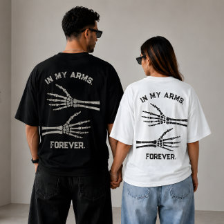 永遠の愛を腕に 骸骨の手のペアTシャツ Tシャツ