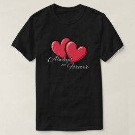 永遠の愛を表現するシャツ - 赤いハートのグラフィックTシャツ Tシャツ