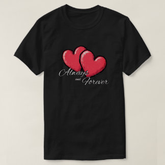 永遠の愛を表現するシャツ - 赤いハートのグラフィックTシャツ Tシャツ