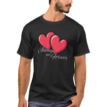 永遠の愛を表現するシャツ - 赤いハートのグラフィックTシャツ