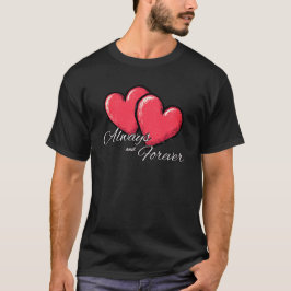 永遠の愛を表現するシャツ - 赤いハートのグラフィックTシャツ Tシャツ