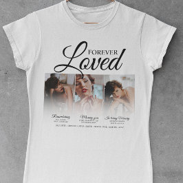 永遠の愛を記念する3枚の写真のメモリアル Tシャツ