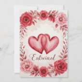 永遠の愛ハートとバラアート サンキューカード (正面)