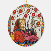 永遠の愛バレンタインデーの羊皮紙 セラミックオーナメント (左)