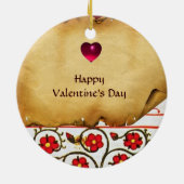 永遠の愛バレンタインデーの羊皮紙 セラミックオーナメント (裏面)