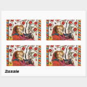 永遠の愛バレンタインデーの羊皮紙 長方形シール (シート)