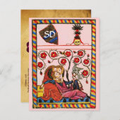 永遠の愛バレンタインデーパーチメントモノグラム シーズンポストカード (正面/裏面)