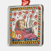 永遠の愛バレンタインデーパーチメントモノグラム メタルオーナメント (左)