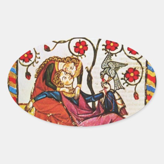 永遠の愛バレンタインデー楕円パーチメント 楕円形シール (正面)