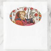 永遠の愛バレンタインデー楕円パーチメント 楕円形シール (バッグ)