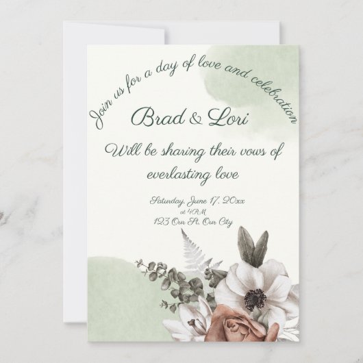 永遠の愛フローラセージ 招待状 (正面)