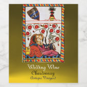 永遠の愛モノグラムロマンチック結婚ズホワイト ワインラベル (シングルラベル)