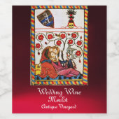 永遠の愛モノグラムロマン結婚ティーズ赤 ワインラベル (シングルラベル)