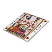 永遠の愛モノグラム、白い赤い宝石 タイル (側面)