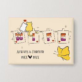永遠の愛レスビアン・フラッグ・サンフラワー・ウイフ・ボタン 缶バッジ