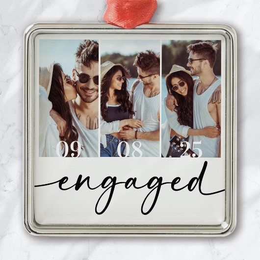 永遠の愛結婚の写真記念 メタルオーナメント