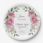 永遠の愛開花結婚ズ紙プレート ペーパープレート (正面)