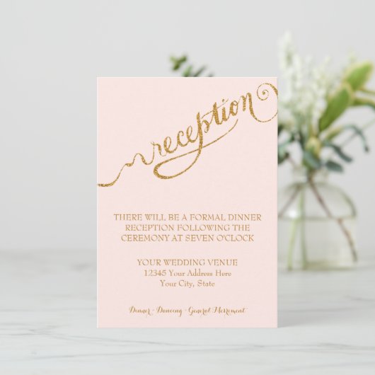 「永遠の愛」ゴールドグリッター レセプションスクリプト エンクロージャーカード (スタンド正面)