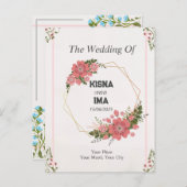 永遠の愛:シンプル結婚式招待状 ポストカード (正面/裏面)