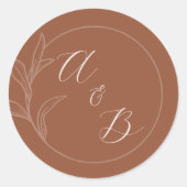 永遠の愛 | テラコッタ | 結婚式の招待 ラウンドシール (正面)
