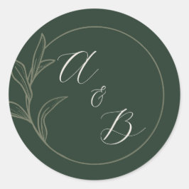 永遠の愛 | ディープグリーン | 結婚式の招待 ラウンドシール