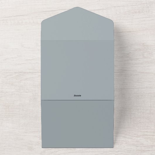 永遠の愛 | ディープブルーの花輪 ウェディング招待状 オールインワン招待状 (外側)