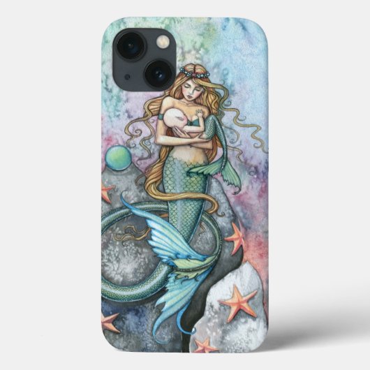 永遠の愛 ママと赤ちゃん人魚 ファンタジーアート Case-Mate iPhoneケース (裏面)