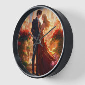 "永遠の愛：ロマンチックな壁時計" 壁時計 (傾斜)