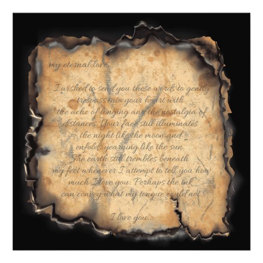 永遠の愛:ヴィンテージロマンインスパイアティレター フォトプリント (正面)